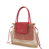 Goyard Goyardine Canvas Fuchsia Aligre Bag Raffia Net Palladium Hardware - Thumbnail View 5