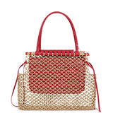 Goyard Goyardine Canvas Fuchsia Aligre Bag Raffia Net Palladium Hardware - Thumbnail View 4