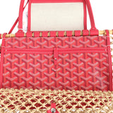Goyard Goyardine Canvas Fuchsia Aligre Bag Raffia Net Palladium Hardware - Thumbnail View 9