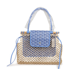 Goyard Goyardine Canvas Iris Aligre Bag Raffia Net Palladium Hardware