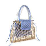 Goyard Goyardine Canvas Iris Aligre Bag Raffia Net Palladium Hardware
