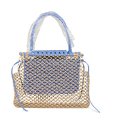 Goyard Goyardine Canvas Iris Aligre Bag Raffia Net Palladium Hardware