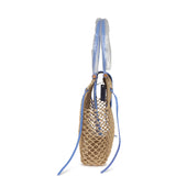 Goyard Goyardine Canvas Iris Aligre Bag Raffia Net Palladium Hardware - Thumbnail View 4