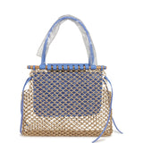 Goyard Goyardine Canvas Iris Aligre Bag Raffia Net Palladium Hardware - Thumbnail View 5