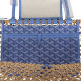 Goyard Goyardine Canvas Iris Aligre Bag Raffia Net Palladium Hardware - Thumbnail View 8