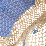 Goyard Goyardine Canvas Iris Aligre Bag Raffia Net Palladium Hardware - Thumbnail View 9