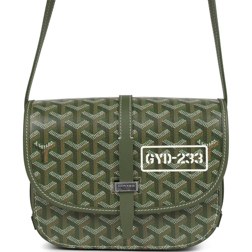 Goyard Goyardine Khaki Belvedere PM Palladium Hardware