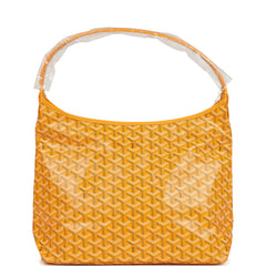Goyard Goyardine Yellow Boheme Hobo Bag Palladium Hardware
