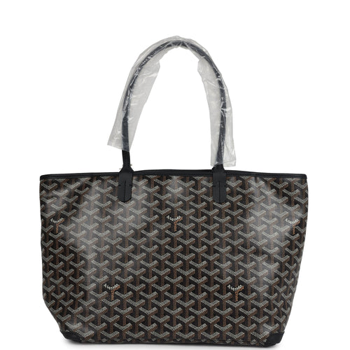 Goyard Goyardine Black Artois PM Tote Palladium Hardware