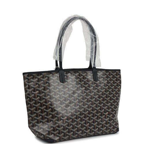 Goyard Goyardine Black Artois PM Tote Palladium Hardware
