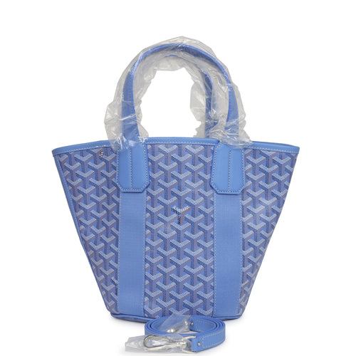 Goyard Goyardine Belharra PM Iris Tote Palladium Hardware