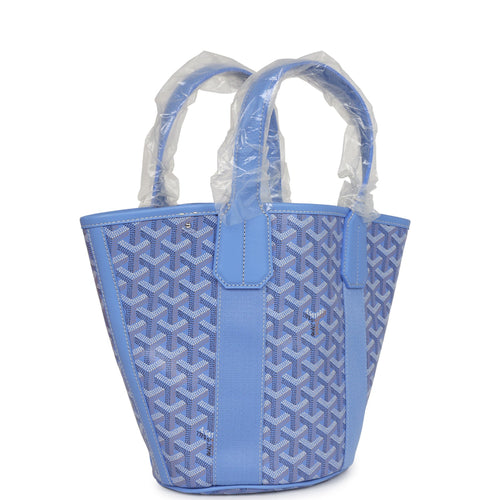 Goyard Goyardine Belharra PM Iris Tote Palladium Hardware