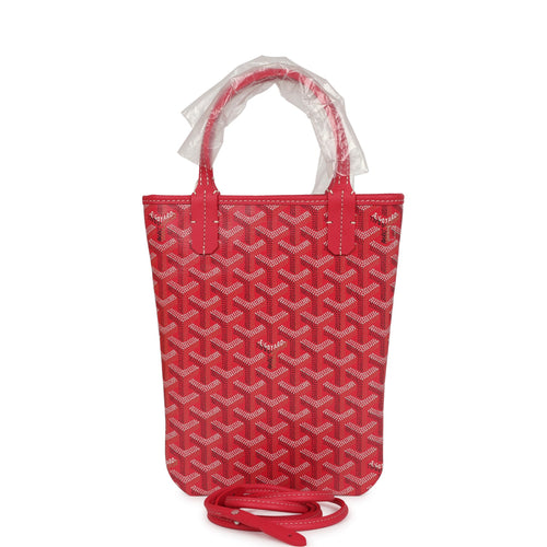 Goyard Goyardine Canvas Fuchsia Poitiers PM Bag Palladium Hardware