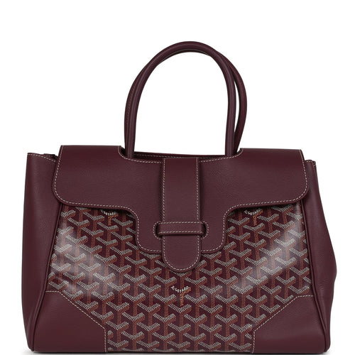 Goyard Saigon Tote Burgundy Goyardine Canvas Palladium Hardware