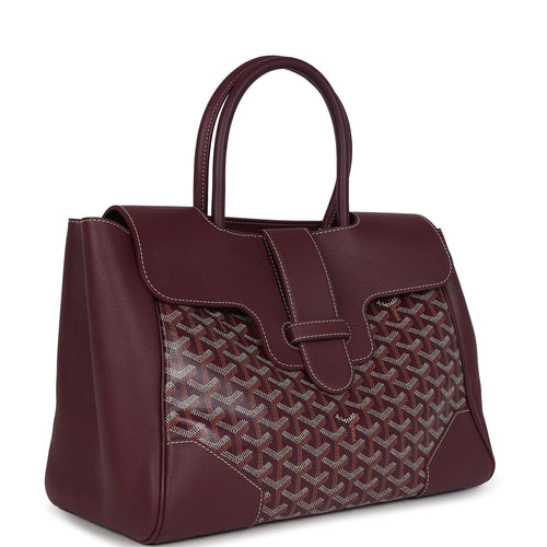Goyard Saigon Tote Burgundy Goyardine Canvas Palladium Hardware
