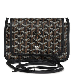 Goyard Plumet Pocket Wallet Black Goyardine Palladium Hardware