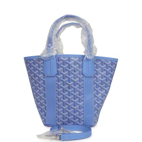 Goyard Goyardine Belharra PM Iris Tote Palladium Hardware