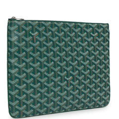 Goyard Goyardine Green Senat MM Pouch Palladium Hardware