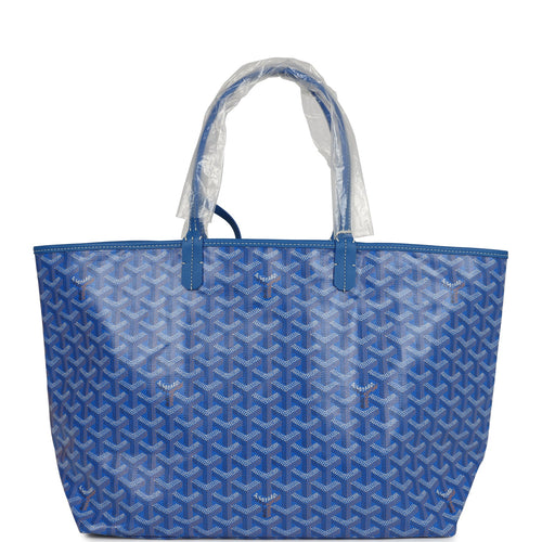 Goyard Goyardine Sky Blue Saint Louis PM Tote Bag Palladium Hardware