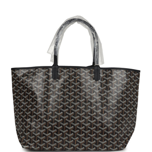 Goyard Goyardine Black Saint Louis PM Tote Bag Palladium Hardware