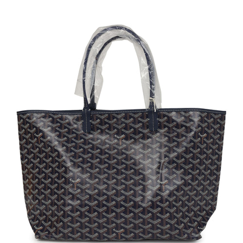 Goyard Goyardine Navy Saint Louis PM Tote Bag Palladium Hardware