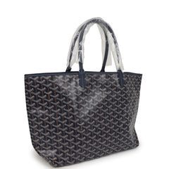 Goyard Goyardine Navy Saint Louis PM Tote Bag Palladium Hardware