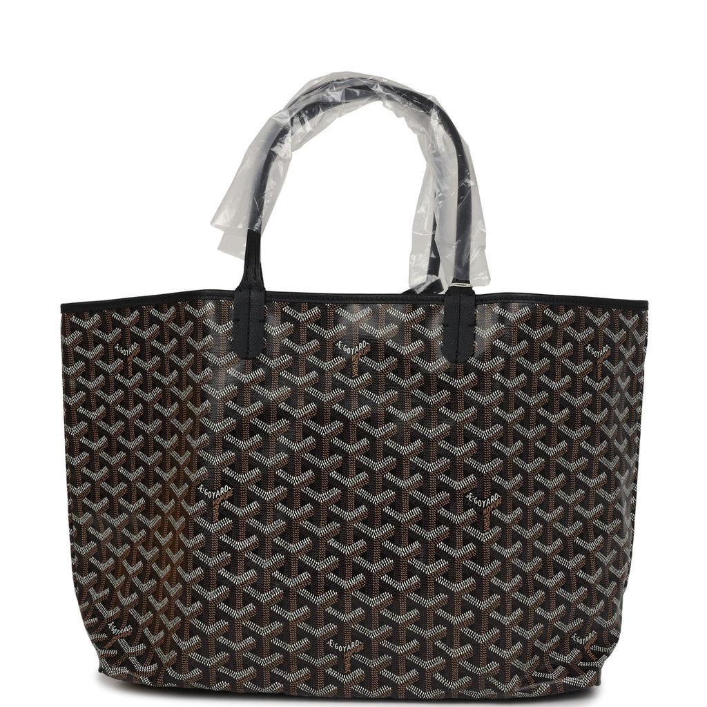 Goyard Goyardine Black Saint Louis PM Tote Bag Palladium Hardware