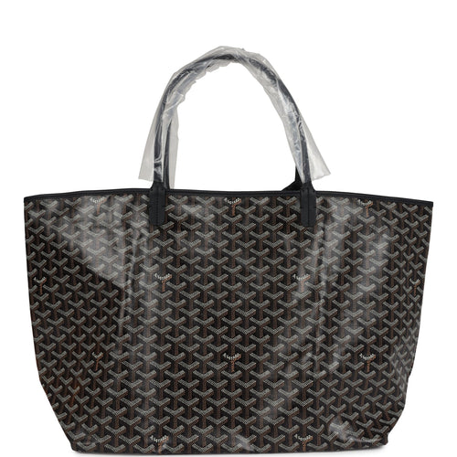 Goyard Goyardine Black Saint Louis GM Tote Bag Palladium Hardware
