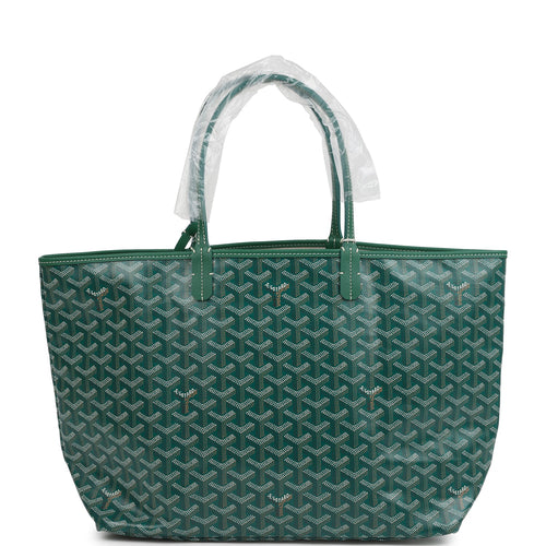 Goyard Goyardine Green Saint Louis PM Tote Bag Palladium Hardware