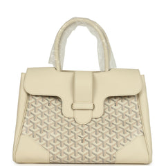 Goyard Goyardine Canvas Sand Saigon Tote Palladium Hardware