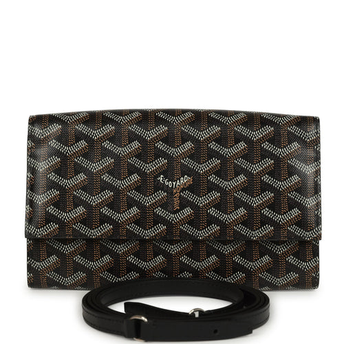 Goyard Goyardine Canvas Black Varenne Continental Wallet Bag Palladium Hardware