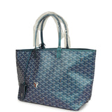 Goyard Goyardine Pearly Blue Saint Louis PM Tote Bag Palladium Hardware