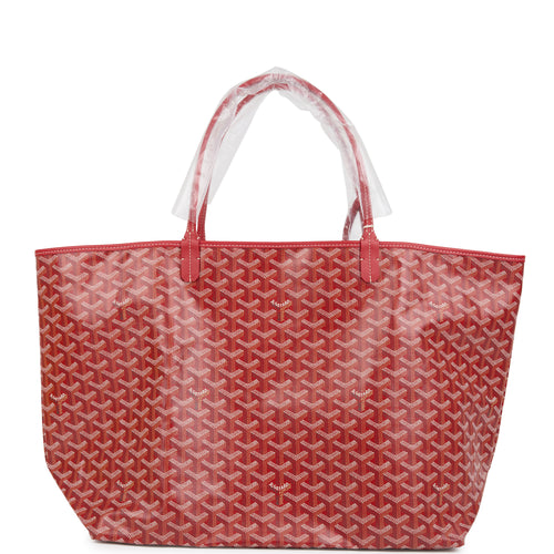 Goyard Goyardine Red St. Louis GM Tote Bag Palladium Hardware