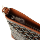 Goyard Goyardine Canvas Black and Tan Conti Pouch Palladium Hardware
