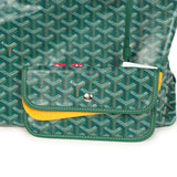 Goyard Goyardine Green Boheme Hobo Bag Palladium Hardware