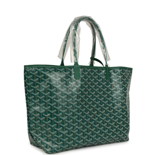 Goyard Goyardine Green Saint Louis PM Tote Bag Palladium Hardware
