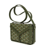 Goyard Goyardine Canvas Khaki Minaudière Trunk Bag Palladium Hardware