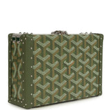 Goyard Goyardine Canvas Khaki Minaudière Trunk Bag Palladium Hardware