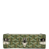 Goyard Goyardine Canvas Khaki Minaudière Trunk Bag Palladium Hardware
