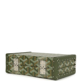 Goyard Goyardine Canvas Khaki Minaudière Trunk Bag Palladium Hardware