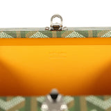 Goyard Goyardine Canvas Khaki Minaudière Trunk Bag Palladium Hardware
