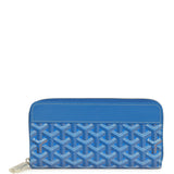 Goyard Goyardine Canvas Sky Blue Matignon GM Wallet Palladium Hardware - Thumbnail View 1