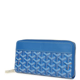 Goyard Goyardine Canvas Sky Blue Matignon GM Wallet Palladium Hardware - Thumbnail View 5