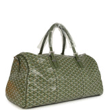Goyard Boston 50 Bag Khaki Goyardine Canvas & Cervon Calfskin Palladium Hardware