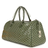 Goyard Boston 50 Bag Khaki Goyardine Canvas & Cervon Calfskin Palladium Hardware