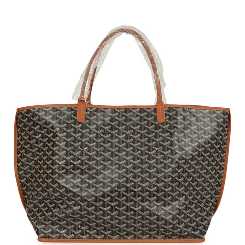 Goyard Goyardine Canvas Black and Brown Anjou GM Tote Bag Palladium Hardware