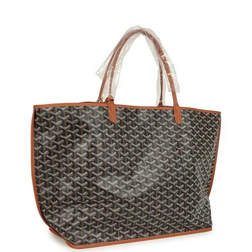 Goyard Goyardine Canvas Black and Brown Anjou GM Tote Bag Palladium Hardware