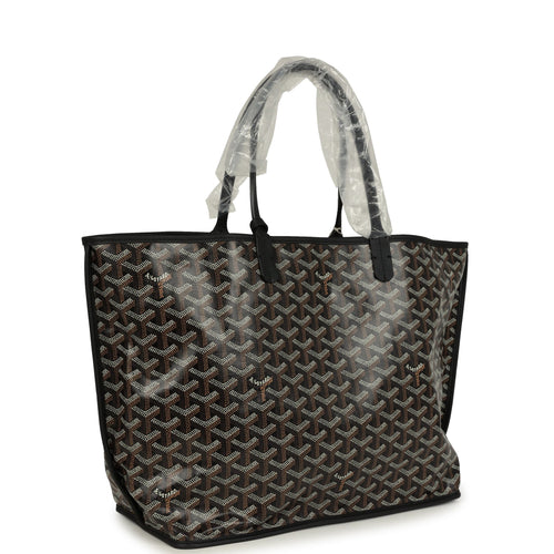 Goyard Anjou PM Black Goyardine Canvas Palladium Hardware