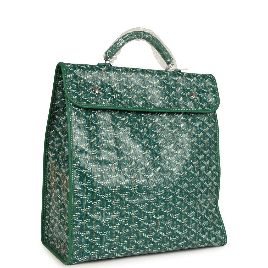 Goyard グリーン バックパック Goyard Saint Léger Backpack Green Goyardine Canvas Palladium Hardware