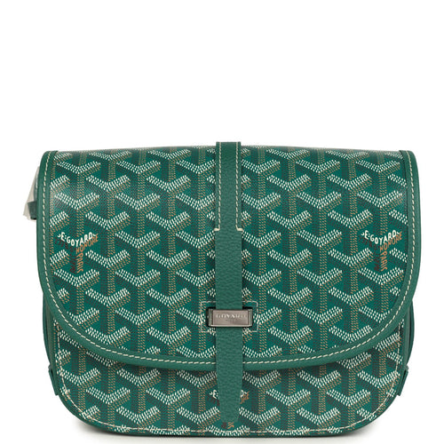 Goyard Goyardine Green Belvedere PM Palladium Hardware
